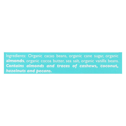 Taza Organic Sea Salt & Almond Dark Chocolate Bar, 2.5 Oz. (Case of 10)