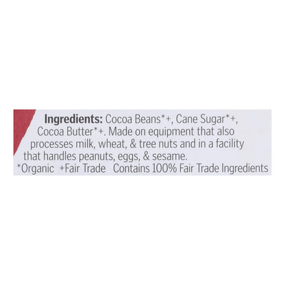Theo Chocolate Organic Classic Dark Chocolate Bar, 70% Cacao, 3 Oz, Case of 12