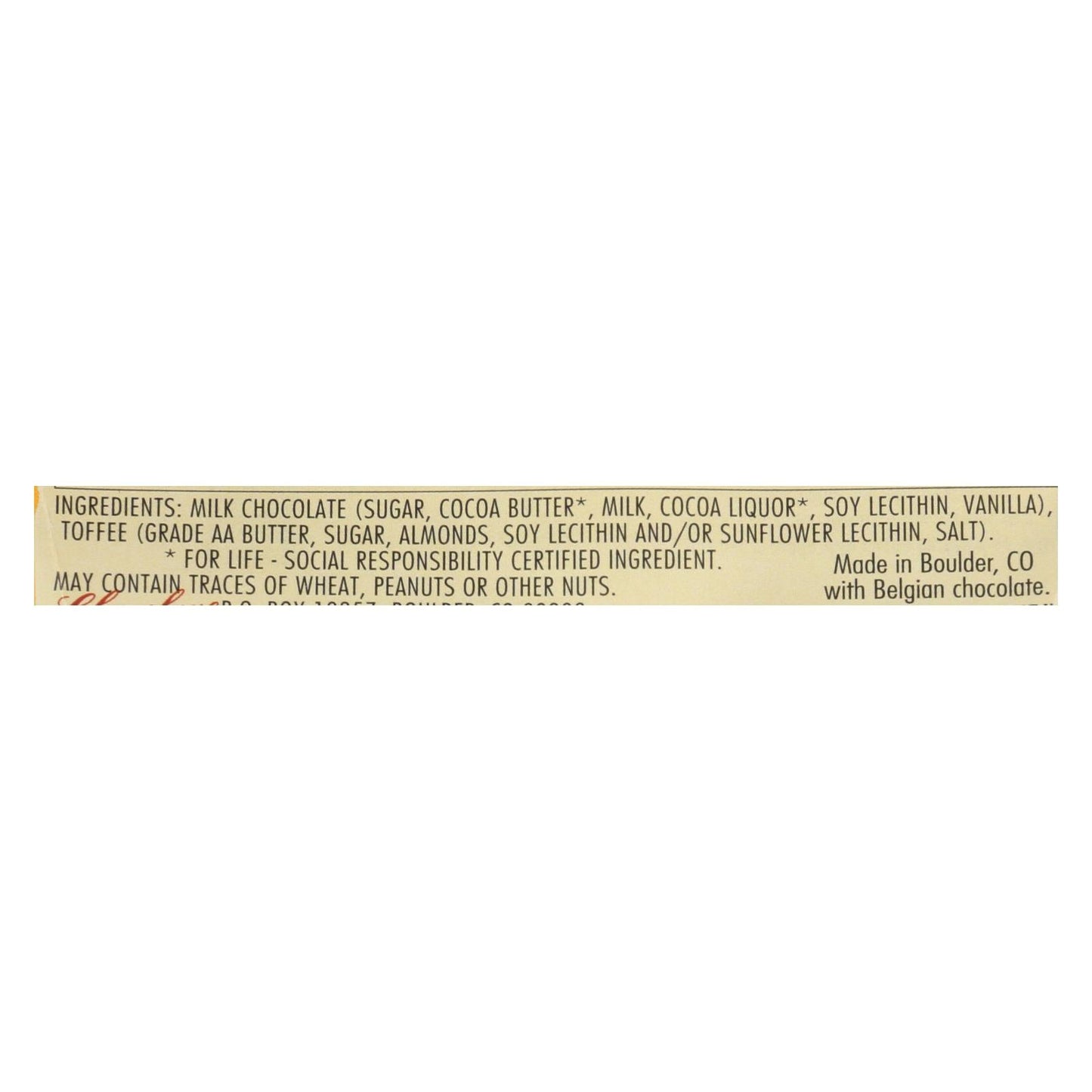 Chocolove Xoxox Milk Chocolate Bar with Toffee & Almonds - 1.3oz Mini Bars - Pack of 12