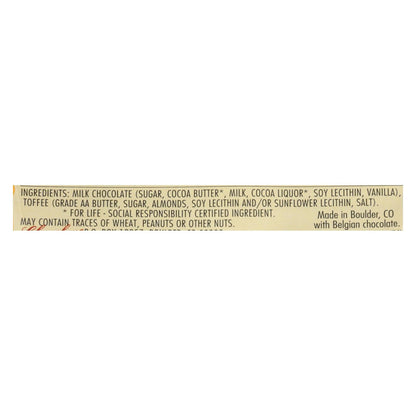 Chocolove Xoxox Milk Chocolate Bar with Toffee & Almonds - 1.3oz Mini Bars - Pack of 12