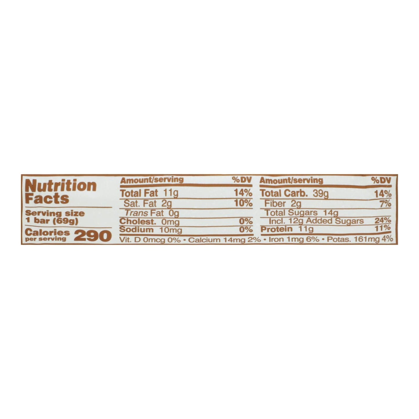 Gomacro Organic Macrobar Peanut Butter Chocolate Chip Bars, 2.5 Oz., Case of 12
