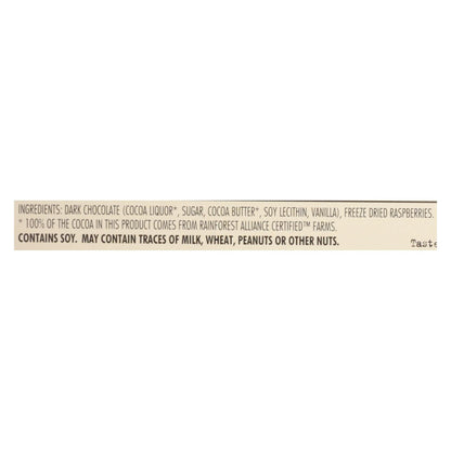 Chocolove XOXOX Premium Dark Chocolate Bars with Raspberries, 3.1 oz., Case of 12