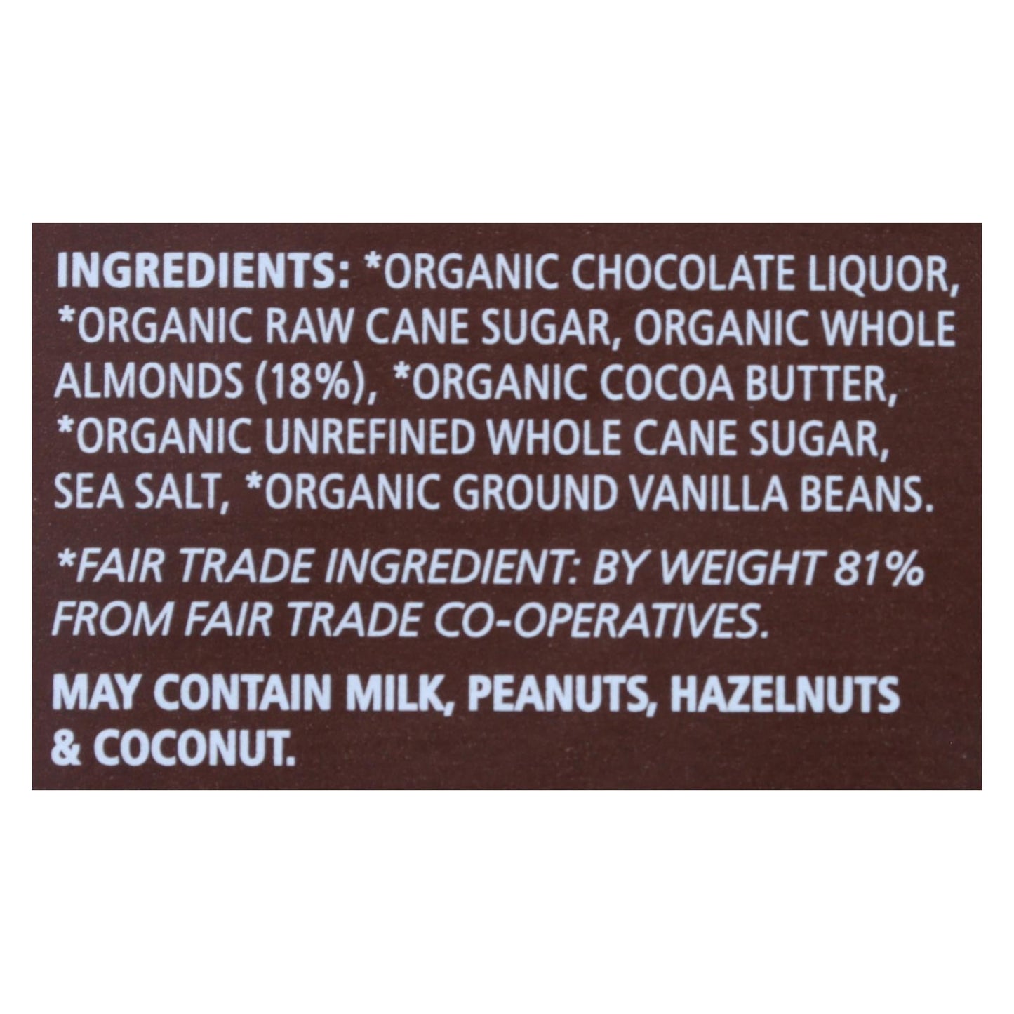 Equal Exchange Organic Dark Chocolate Almond Sea Salt Bar - Pack of 10, 3.5 oz