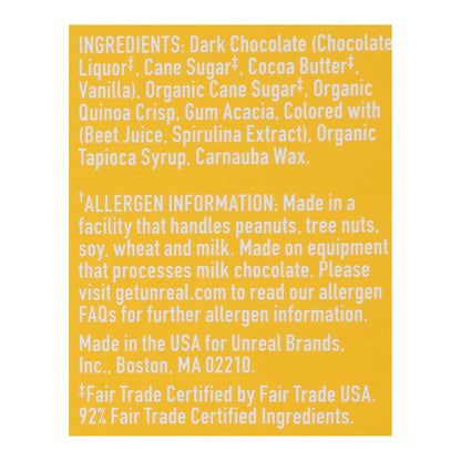 Unreal Crispy Quinoa Chocolate Gems, Dark Chocolate, 5 oz, Pack of 6