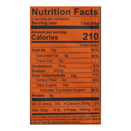 Kize Concepts Energy Bar, Raw Peanut Butter Chocolate Chip, 1.5 Oz., Case of 10