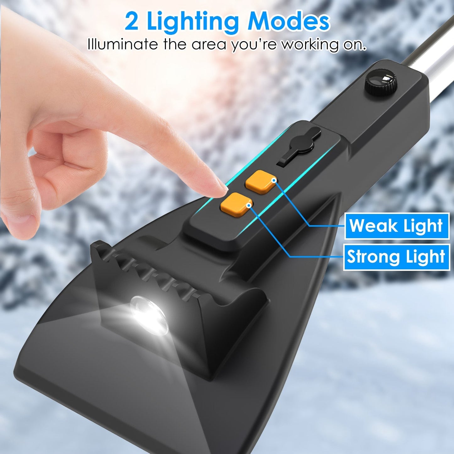 3 in 1 Extendable Snow Brush Ice Scraper and Snow Shovel with LED Lights USB Rechargeable Car Snow Removal Tool