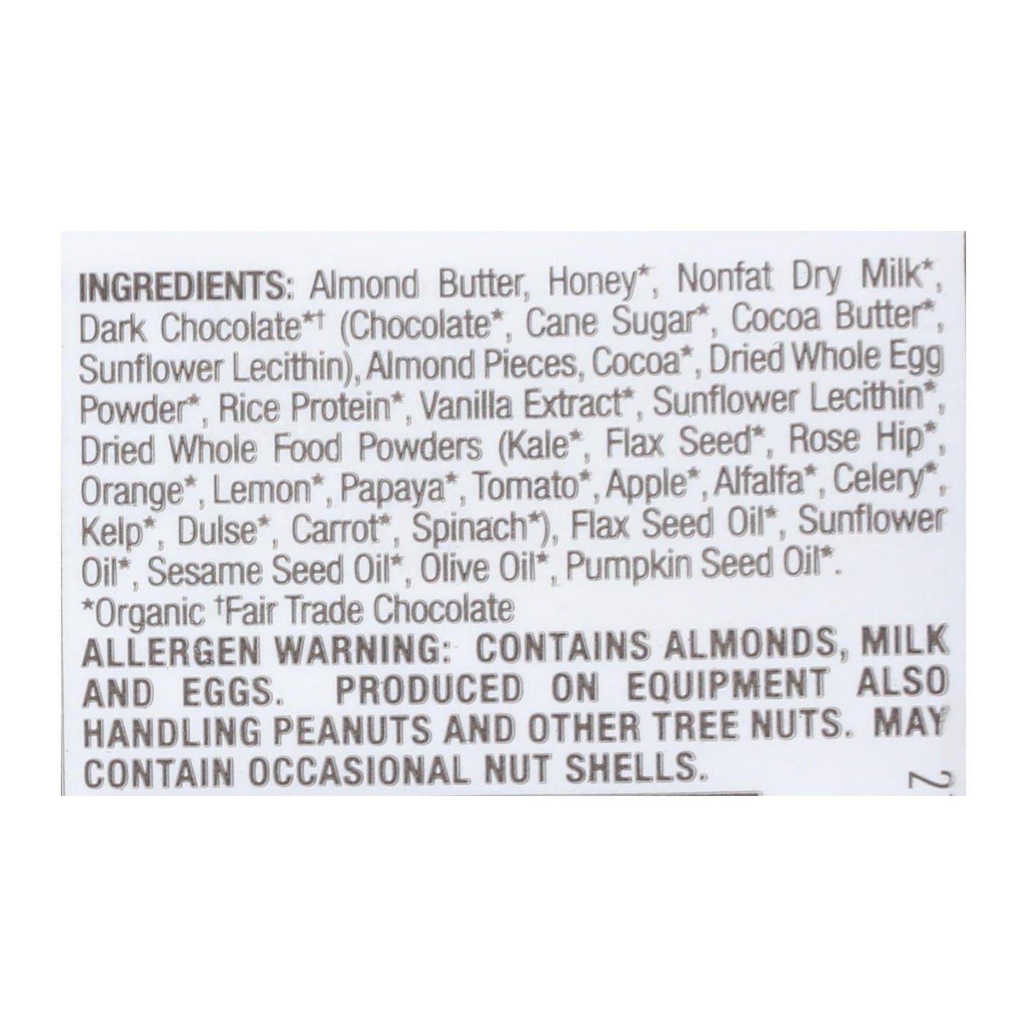 Perfect Bar Dark Chocolate Almond - Case of 8 - 2.2 oz. Each