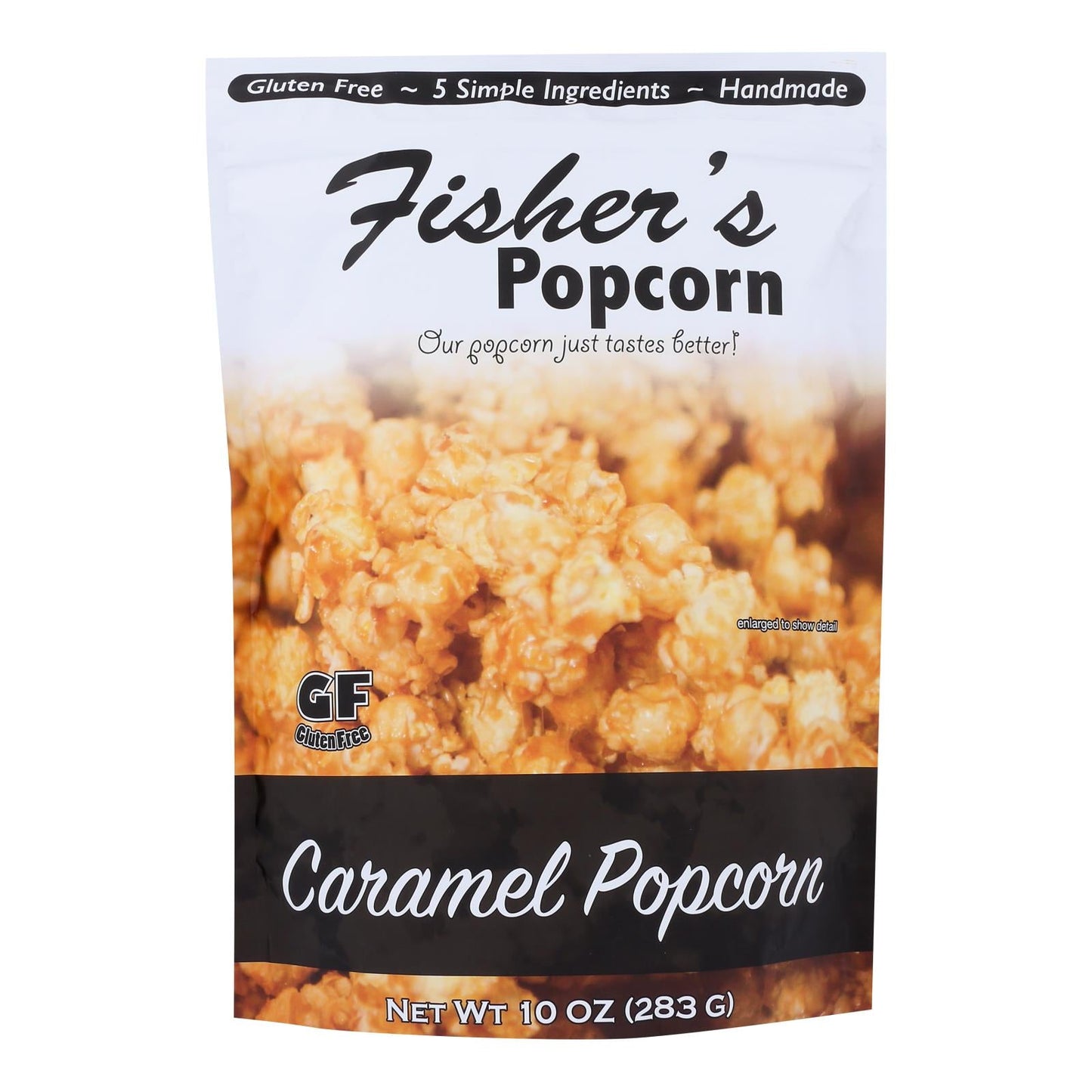 Fisher's Popcorn Caramel Popcorn, Handmade, Gluten-Free, Case of 6 (10 oz)
