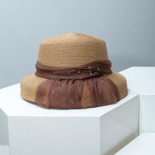 Straw Hat with Ribbon