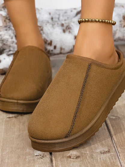 Round Toe Platform Slippers
