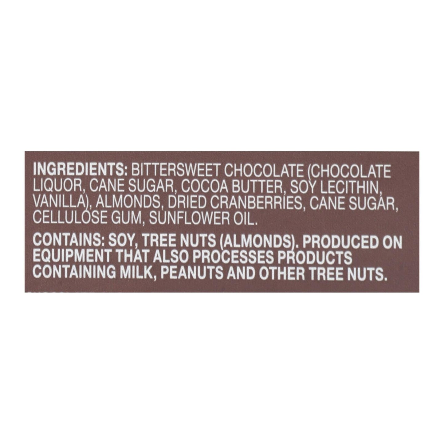 Endangered Species Dark Chocolate Bar - 72% Cocoa - Cranberries and Almonds - 3 Oz - Case of 12, Natural Chocolate Bars
