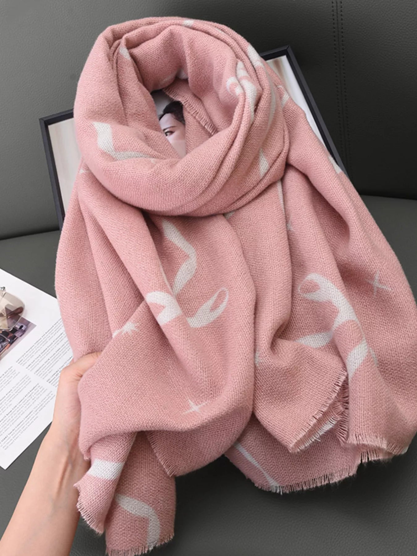 Bow Print Lightweight Scarf