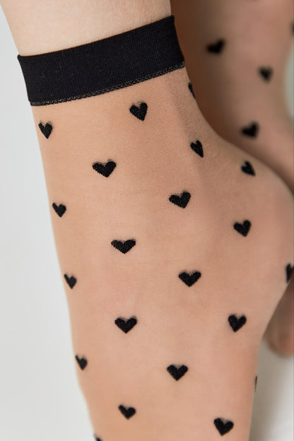 Socks Conte Fantasy - Hearts Pattern