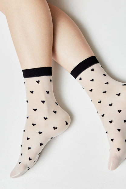 Socks Conte Fantasy - Hearts Pattern