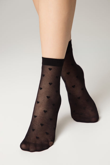 Socks Conte Fantasy - Hearts Pattern