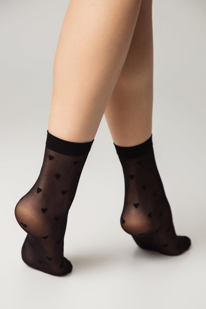 Socks Conte Fantasy - Hearts Pattern