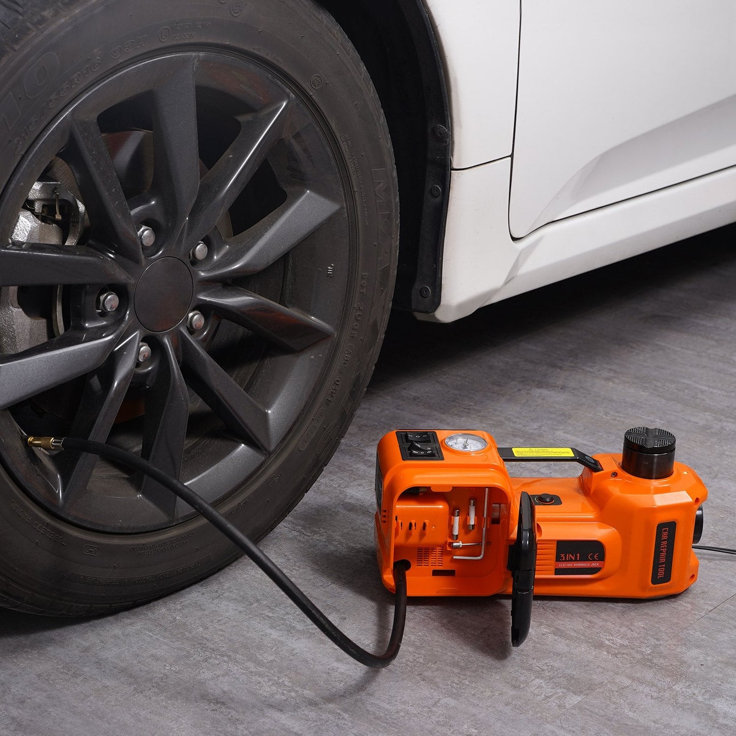 VEVOR Electric Car Jack, 5 Ton 11023 LBS Hydraulic Car Jack, Portable Car Jack Lifting With Built-in Inflatable Pump And LED Light, Car Jack For SUV MPV Sedan Truck Change Tires Garage Repair