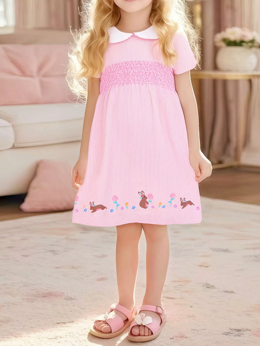 Children's Smocked Short Sleeve Dress