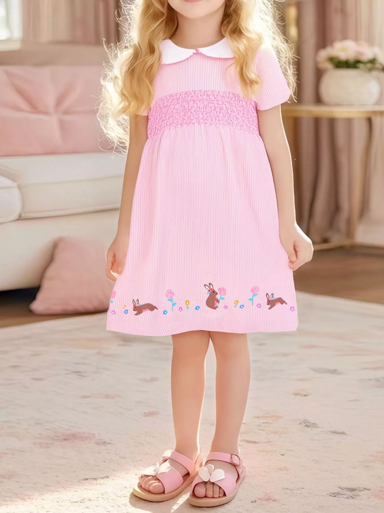 Children's Smocked Short Sleeve Dress