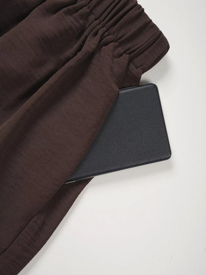 Button-Down Vest & Wide Leg Pants Set