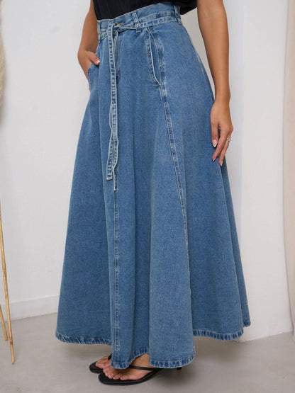 High-Waisted Denim Skirt