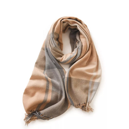 Plaid Fringe Scarf