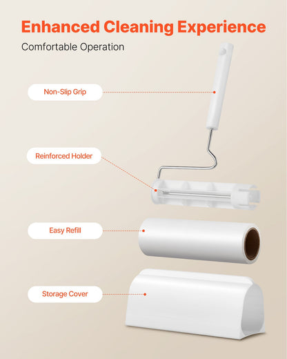 Sticky Lint Roller, 3 Pack Large Pet Hair Rollers Remover Set, 270 Sheets Extra Sticky Lint Roller With Upgraded Handle, Portable Cat And Dog Hair Remover For Carpet, Couch, Clothing And Bedding