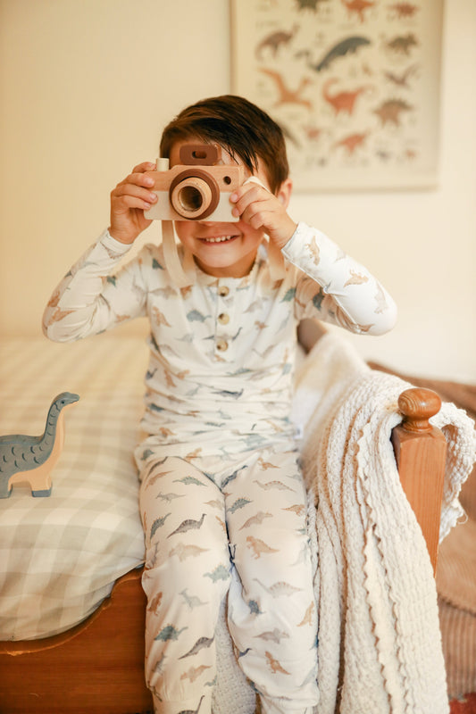 Snugglesaurus 2pc Henley Bamboo Pajamas