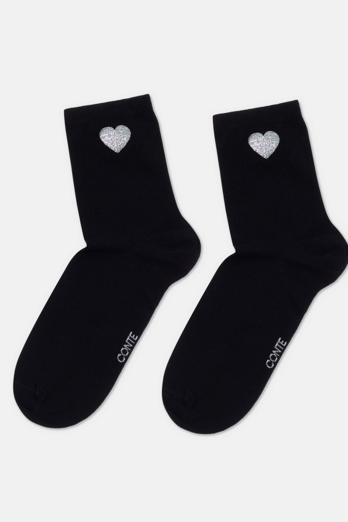 Cotton Socks Conte Classic 427 - Shimmering Heart Pattern