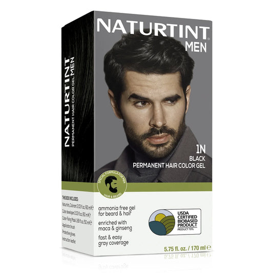 Naturtint Men's Hair Color 01.0 Black, 5.75 fl oz (Single Pack) - Natural Gray Coverage