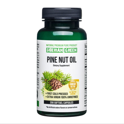 Siberian Green Pine Nut Oil Capsules – 200 Softgels