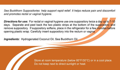 PhytoLab Sea Buckthorn Oil Suppositories for Rectal or Vaginal Hygiene 10 suppositories