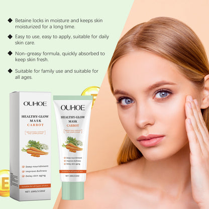 Ouhoe Carrot Facial Mask, Gently Nourishes Facial Skin Hydrating Moisturizing And Brightening Skin Care Mask