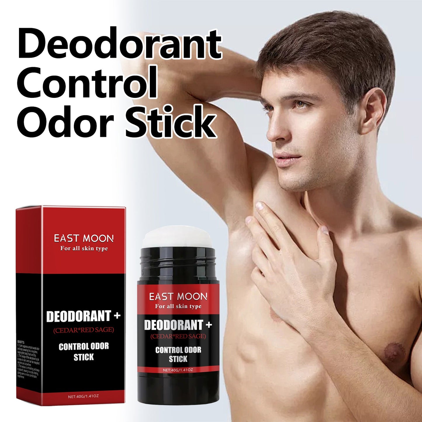 East Moon Control Odor Stick, Clean Armpit Odors Fresh And Long-Lasting Portable Body Stick