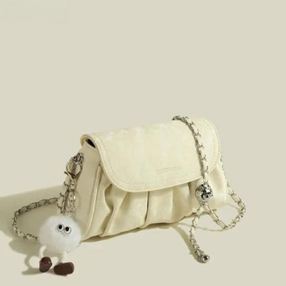 Ruched Chain Strap Shoulder Bag