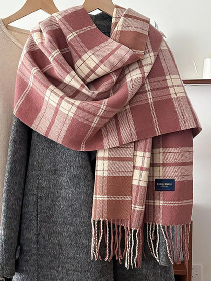 Classic Fringe Plaid Scarf