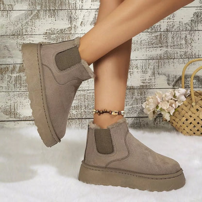Round Toe Platform Ankle Boots