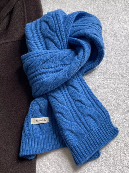 Wool Cable Knit Winter Scarf