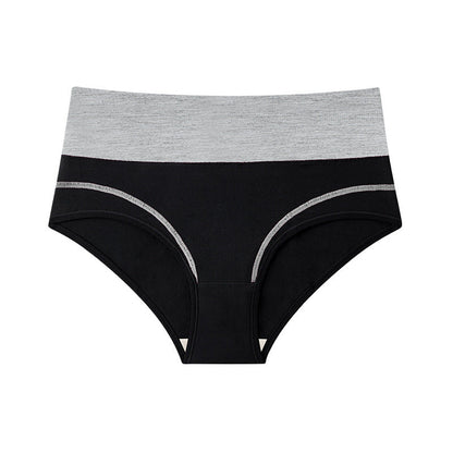 Women's Colour Clash High Waisted Tummy Tuck Hip Lifting Breathable Panties