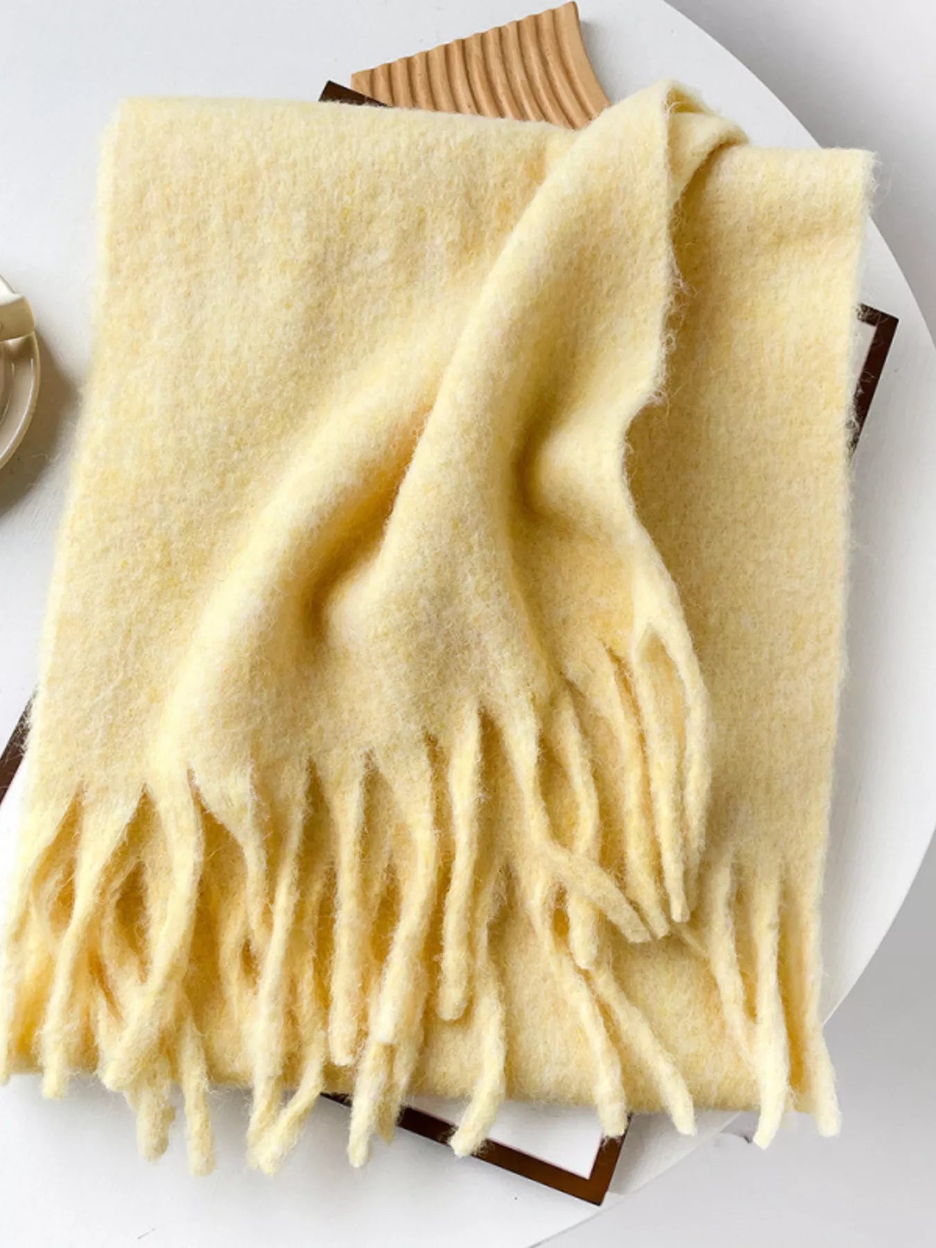 Fringe Solid Color Scarf