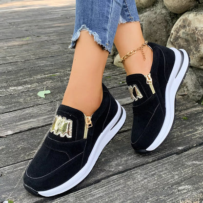 Round Toe Platform Slip-Ons