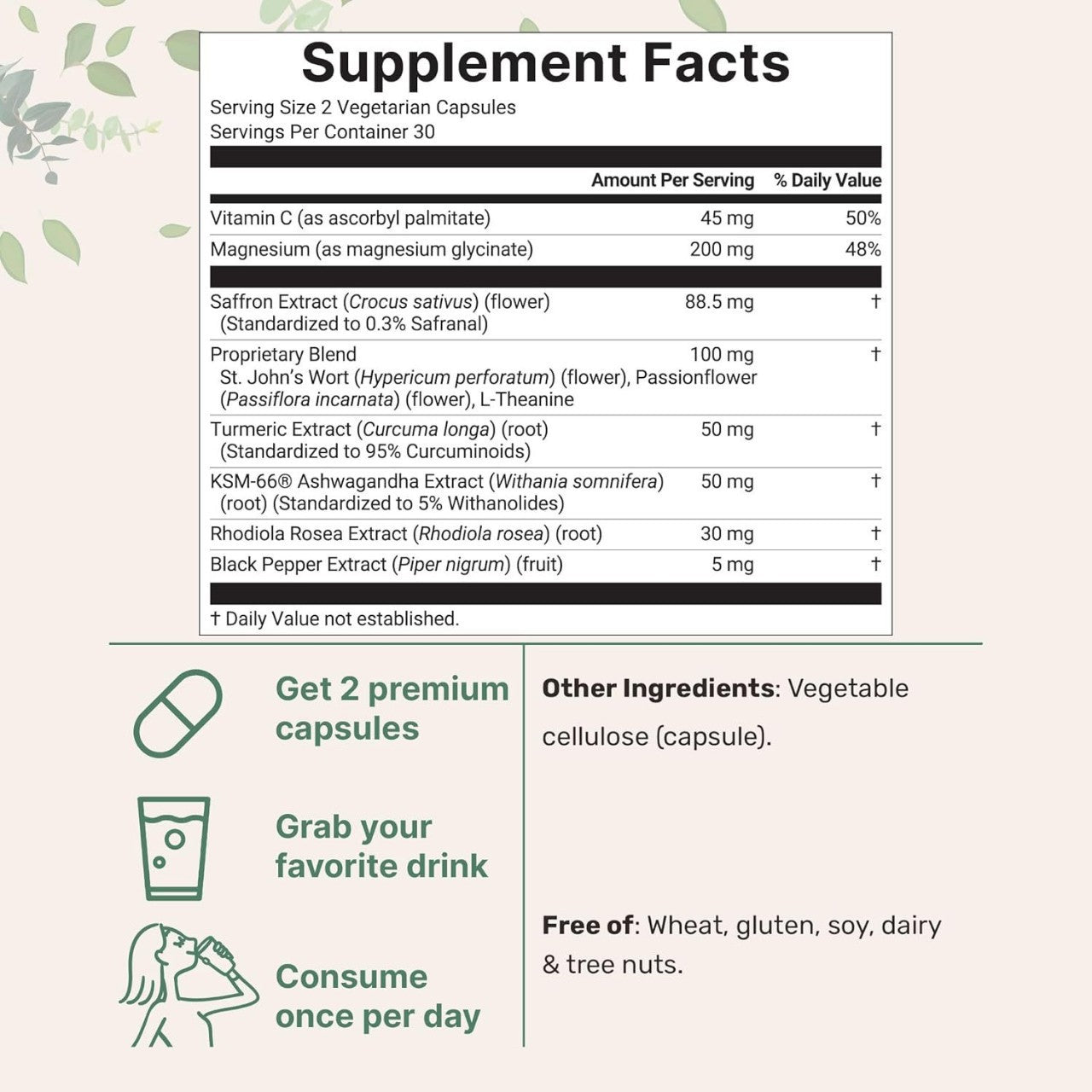 Dietary Saffron Capsule Supplement