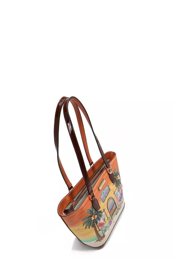 Nicole Lee USA Tropical Beach House Print Shopper Bag