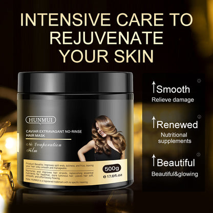 HUNMUI Caviar Luxury Moisturizing No-Rinse Hair Mask 500g