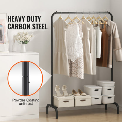 VEVOR Clothes Rack, Heavy Duty Clothing Garment Rack With Hanging Rod And Bottom Storage Area, Clothing Rack For Bedroom Guest Room