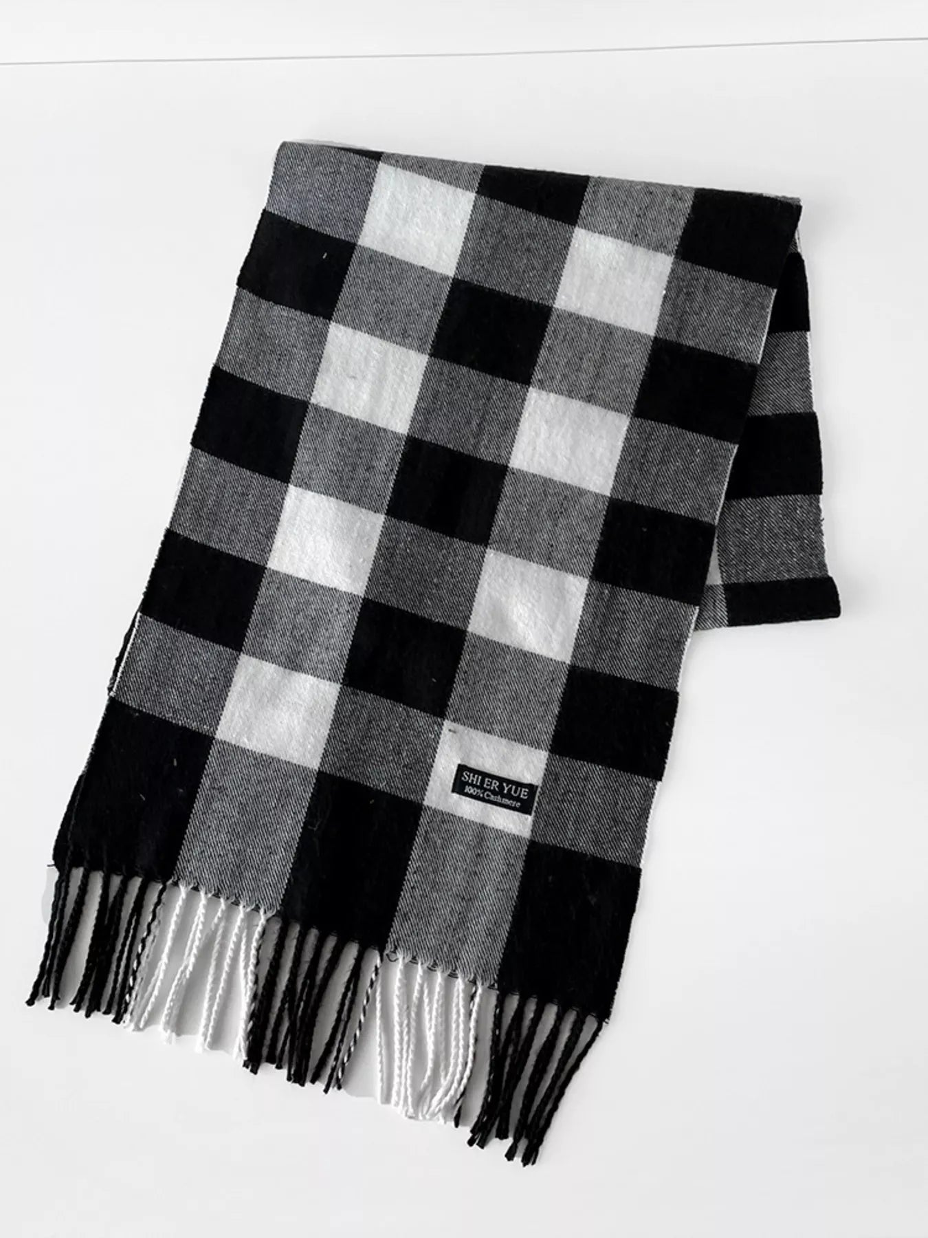 Classic Plaid Fringe Scarf