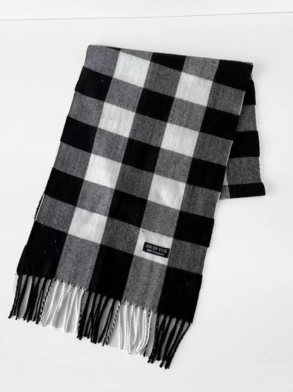 Classic Plaid Fringe Scarf