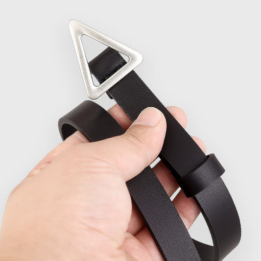 Triangle Buckle Skinny Belt
