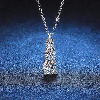 1.8 Carat Moissanite 925 Sterling Silver Pendant Necklace