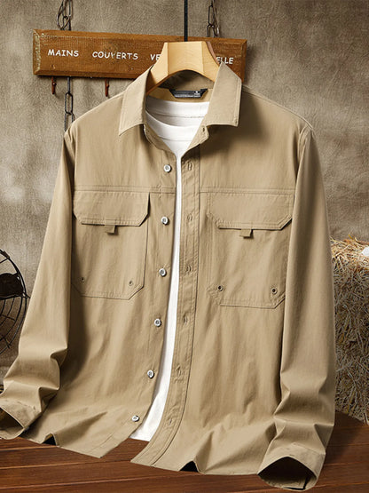 Men's Plus Size Casual Lightweight Button-Down Shacket